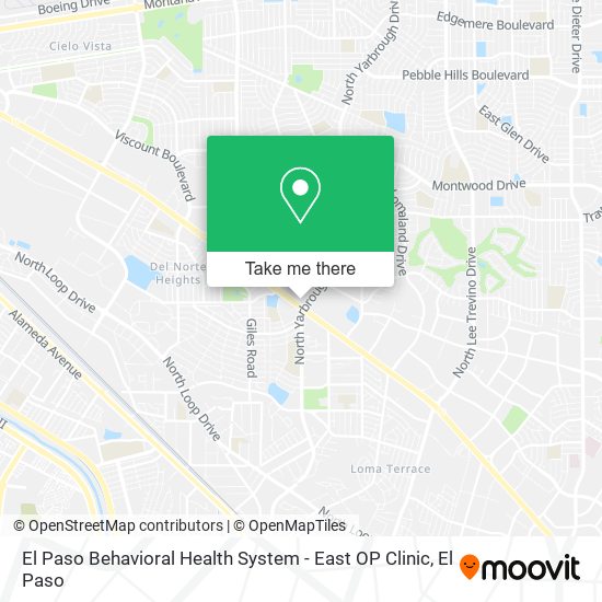 El Paso Behavioral Health System - East OP Clinic map