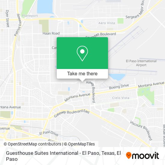 Mapa de Guesthouse Suites International - El Paso, Texas