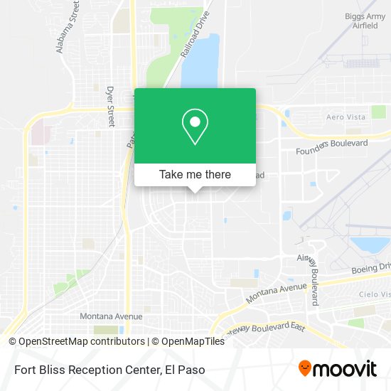 Fort Bliss Reception Center map