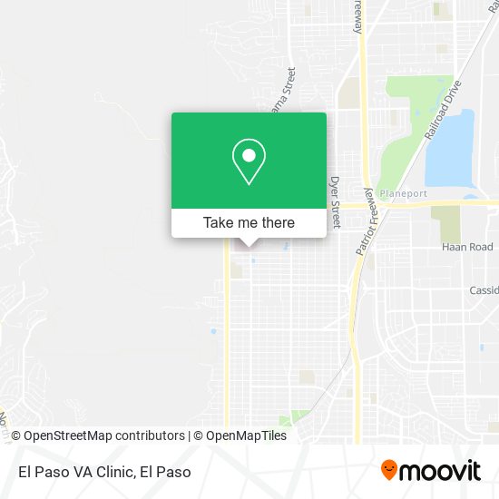 El Paso VA Clinic map