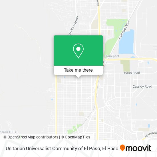 Unitarian Universalist Community of El Paso map