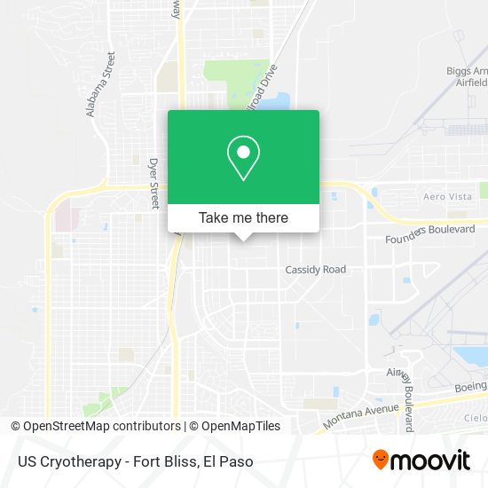 US Cryotherapy - Fort Bliss map