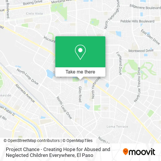 Mapa de Project Chance - Creating Hope for Abused and Neglected Children Everywhere
