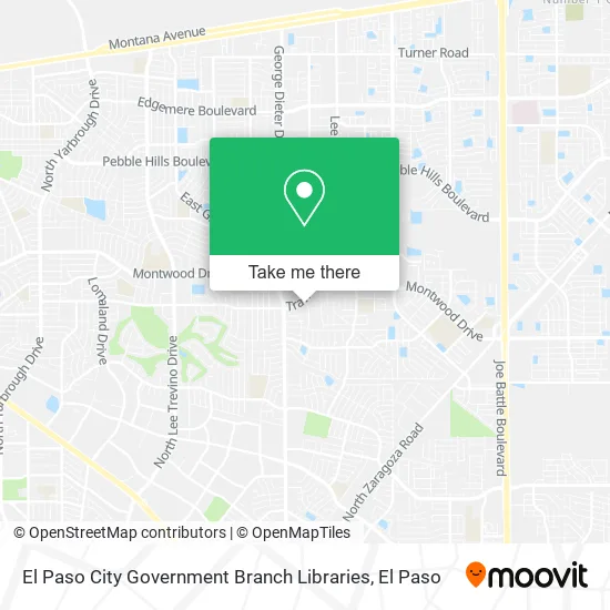 El Paso City Government Branch Libraries map