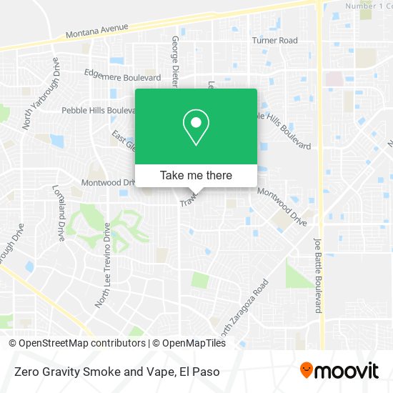 Zero Gravity Smoke and Vape map