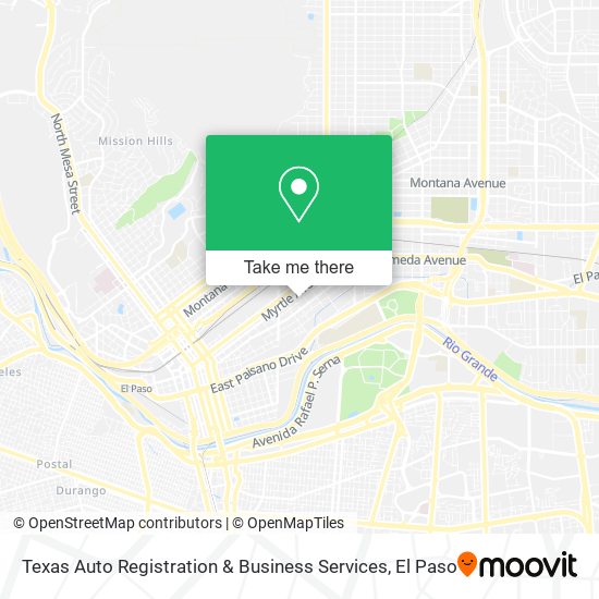 Mapa de Texas Auto Registration & Business Services