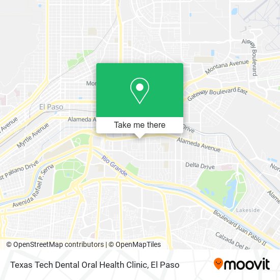 Mapa de Texas Tech Dental Oral Health Clinic