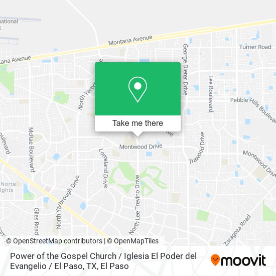 Power of the Gospel Church / Iglesia El Poder del Evangelio / El Paso, TX map