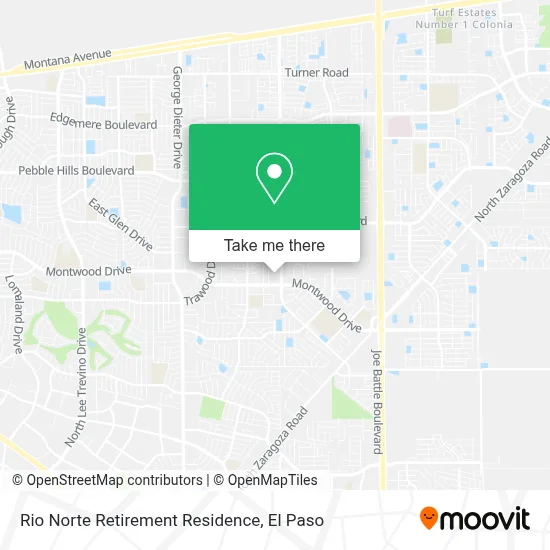 Rio Norte Retirement Residence map