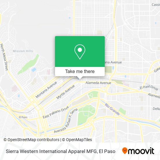 Sierra Western International Apparel MFG map
