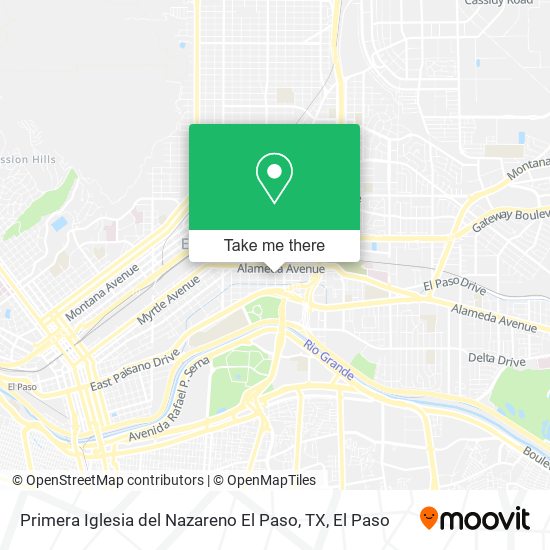 Mapa de Primera Iglesia del Nazareno El Paso, TX
