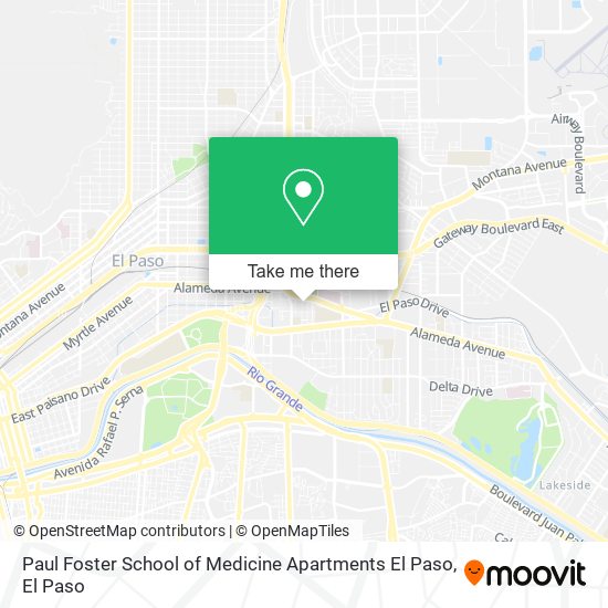 Mapa de Paul Foster School of Medicine Apartments El Paso