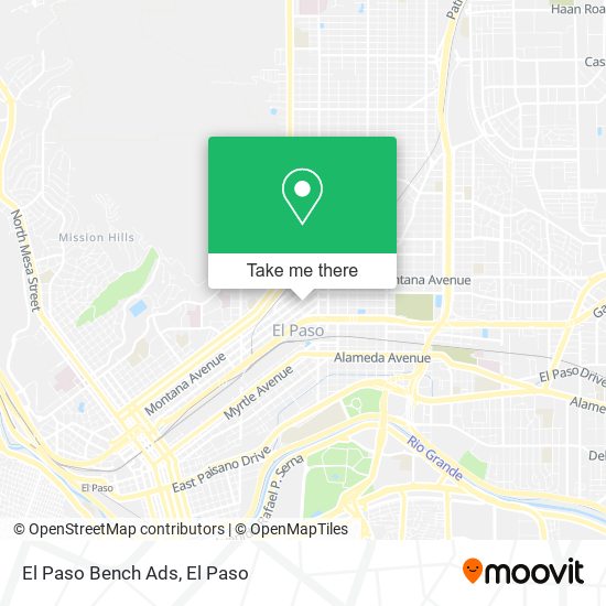 El Paso Bench Ads map