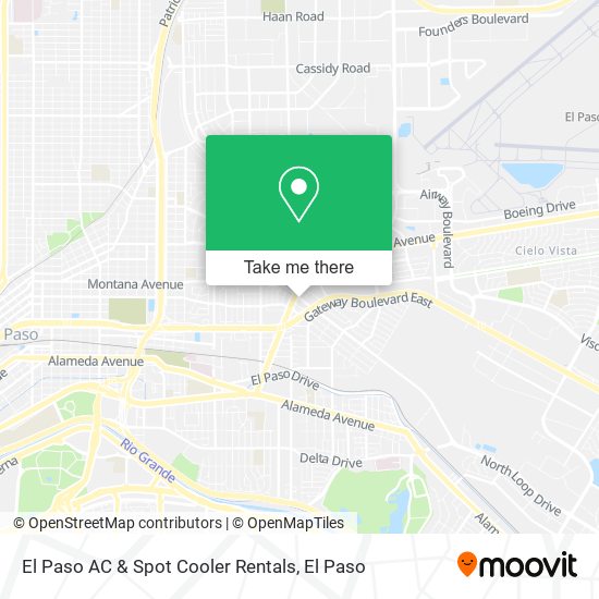 El Paso AC & Spot Cooler Rentals map