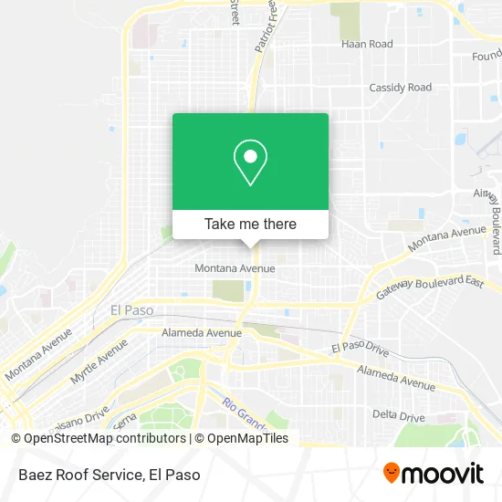 Baez Roof Service map