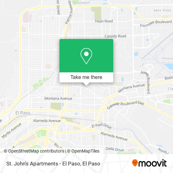 St. John's Apartments - El Paso map