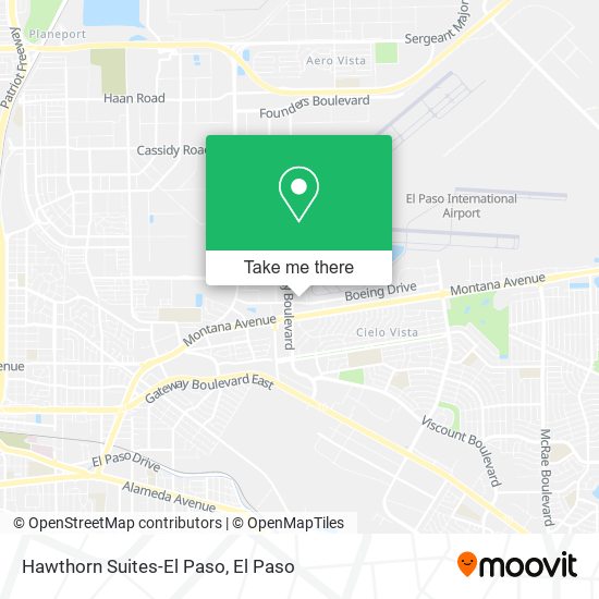 Hawthorn Suites-El Paso map