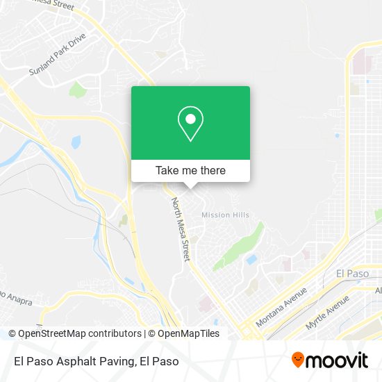 El Paso Asphalt Paving map