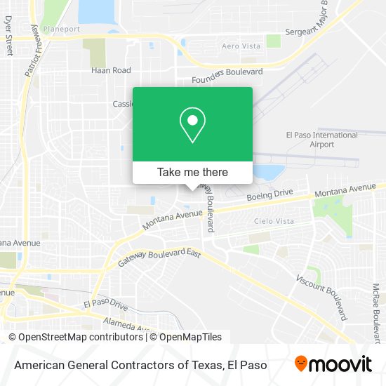 American General Contractors of Texas map