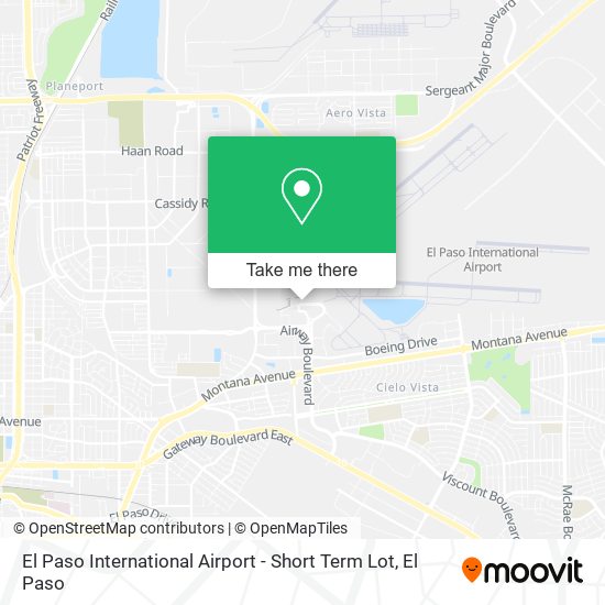 El Paso International Airport - Short Term Lot map