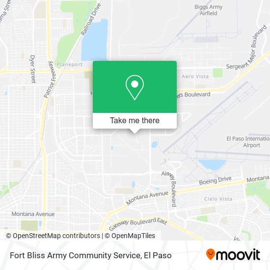 Mapa de Fort Bliss Army Community Service