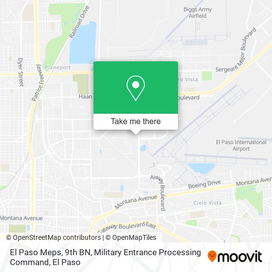 El Paso Meps, 9th BN, Military Entrance Processing Command map