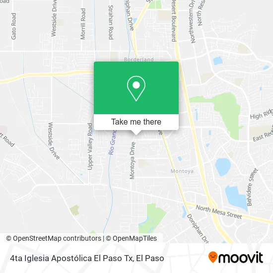 Mapa de 4ta Iglesia Apostólica El Paso Tx
