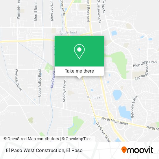 El Paso West Construction map