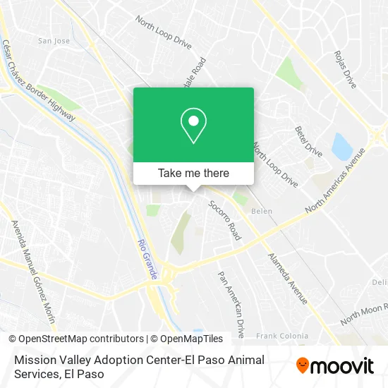 Mission Valley Adoption Center-El Paso Animal Services map