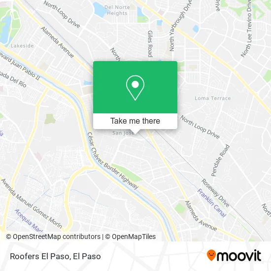 Roofers El Paso map