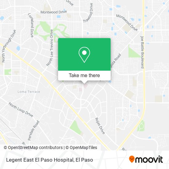 Mapa de Legent East El Paso Hospital