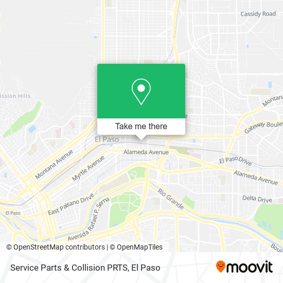 Service Parts & Collision PRTS map