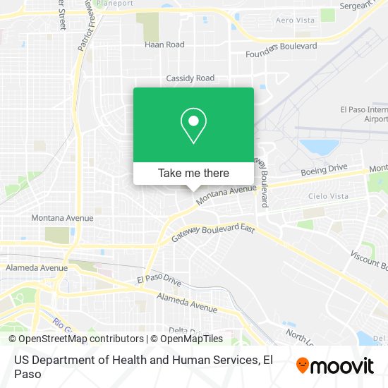US Department of Health and Human Services map