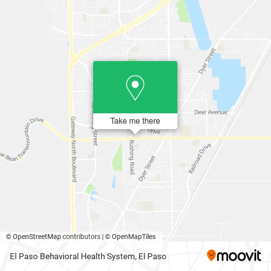 El Paso Behavioral Health System map