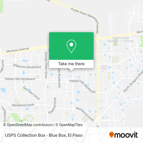 Mapa de USPS Collection Box - Blue Box