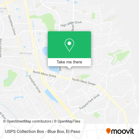 Mapa de USPS Collection Box - Blue Box