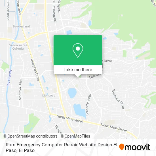 Rare Emergency Computer Repair-Website Design El Paso map