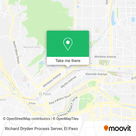 Richard Dryden Process Server map