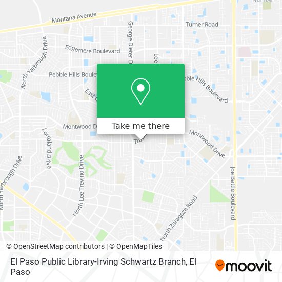 Mapa de El Paso Public Library-Irving Schwartz Branch