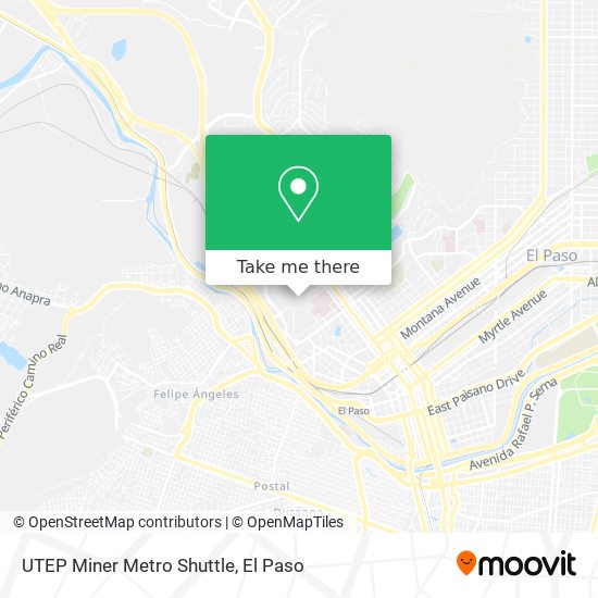 Mapa de UTEP Miner Metro Shuttle