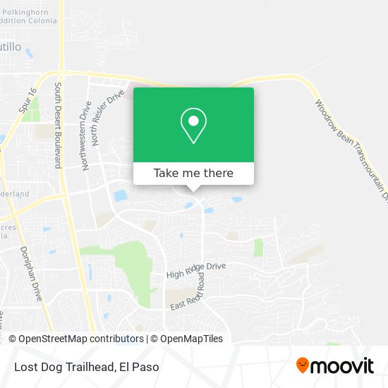 Lost Dog Trailhead map