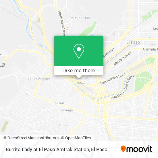 Burrito Lady at El Paso Amtrak Station map