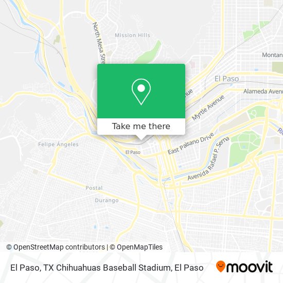 Mapa de El Paso, TX Chihuahuas Baseball Stadium