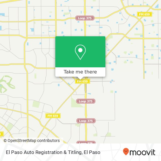 Mapa de El Paso Auto Registration & Titling