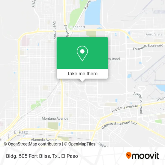 Mapa de Bldg. 505 Fort Bliss, Tx.
