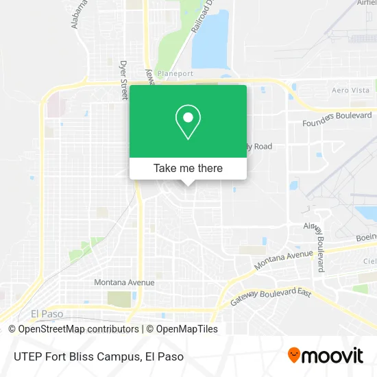 Mapa de UTEP Fort Bliss Campus