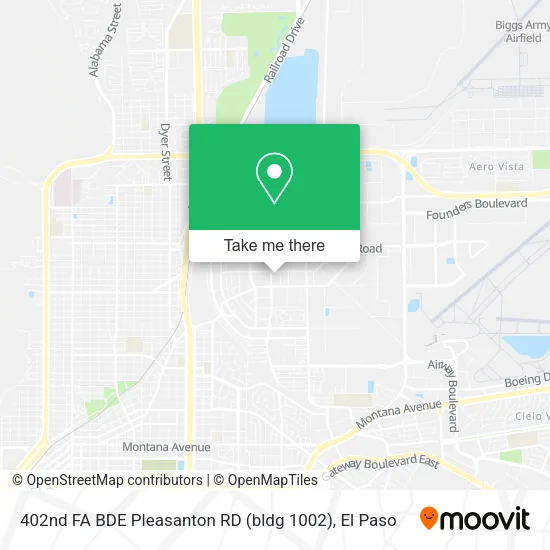 Mapa de 402nd FA BDE Pleasanton RD (bldg 1002)
