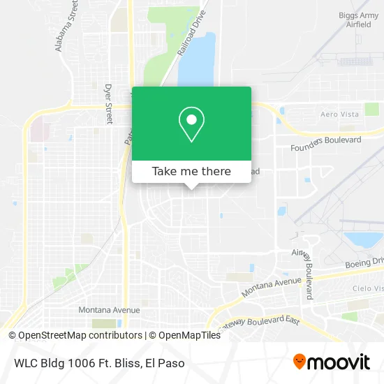 Mapa de WLC Bldg 1006 Ft. Bliss