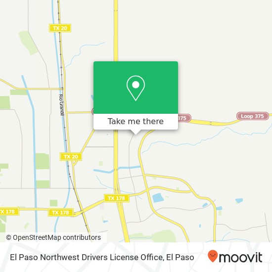 El Paso Northwest Drivers License Office map
