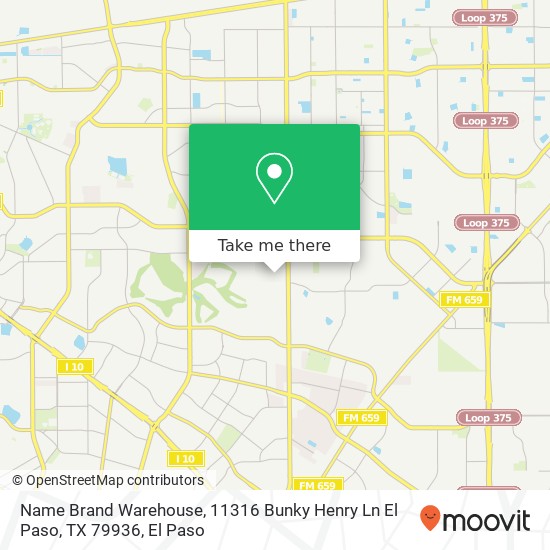 Name Brand Warehouse, 11316 Bunky Henry Ln El Paso, TX 79936 map